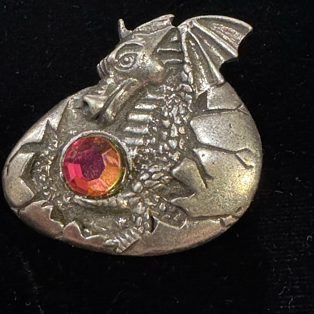 Pewter Dragon Brooch By The Tudor Mint